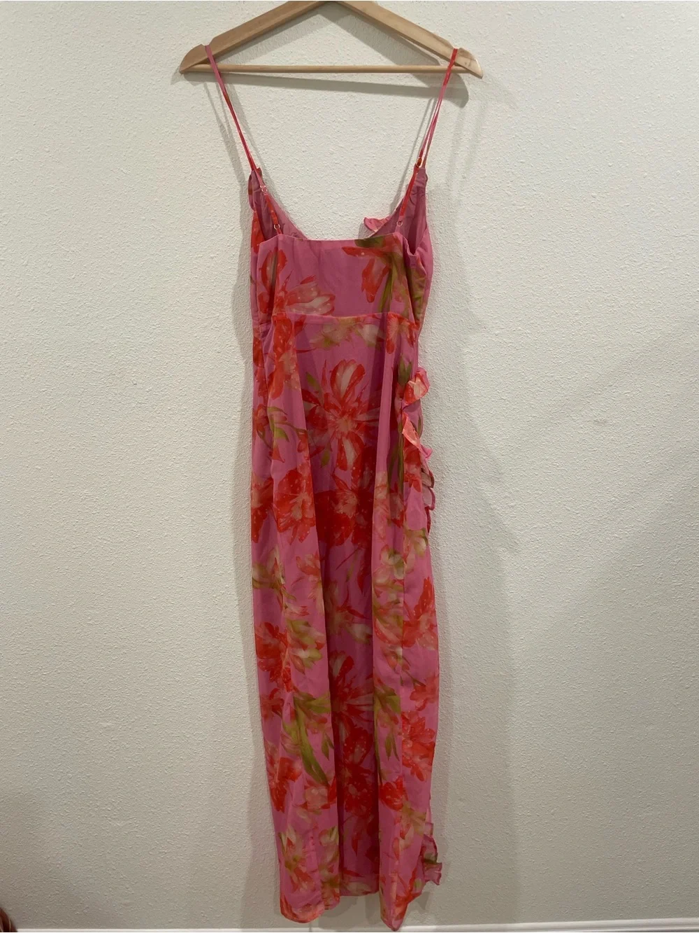 Petal and Pup Charli Pink Floral Tropical Print Slip Midi Dress NWT XS - Picture 13 of 15